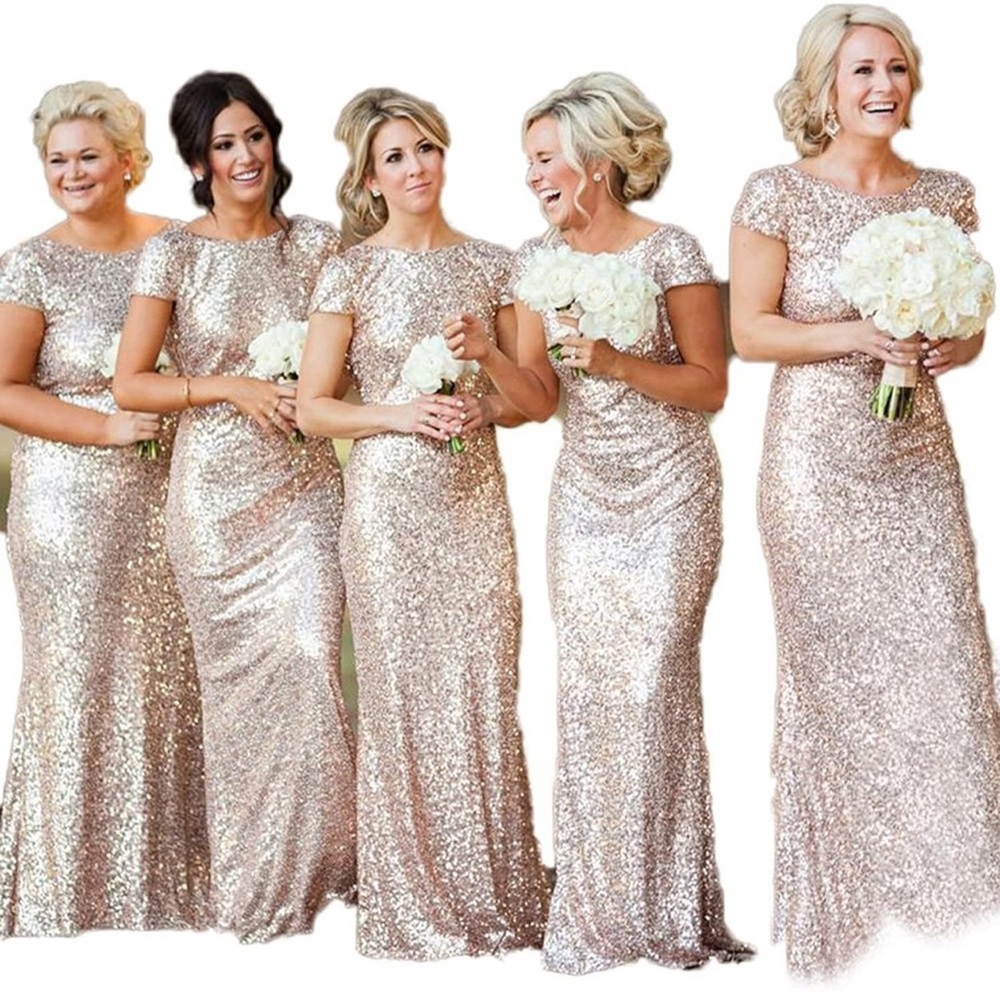 Bridesmaid Dress rose gold sequin